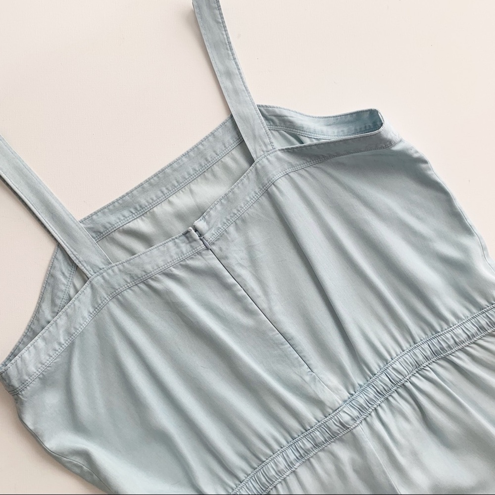LOFT chambray apron front drawstring jumpsuit - Picture 6 of 7